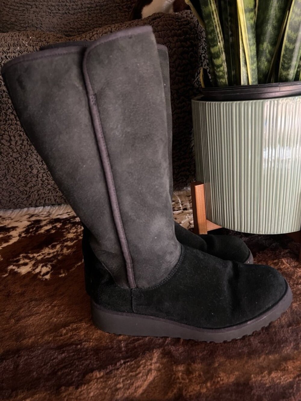 UGG Kara 1013429 Women’s Tall Wedge Boots Black Size 8